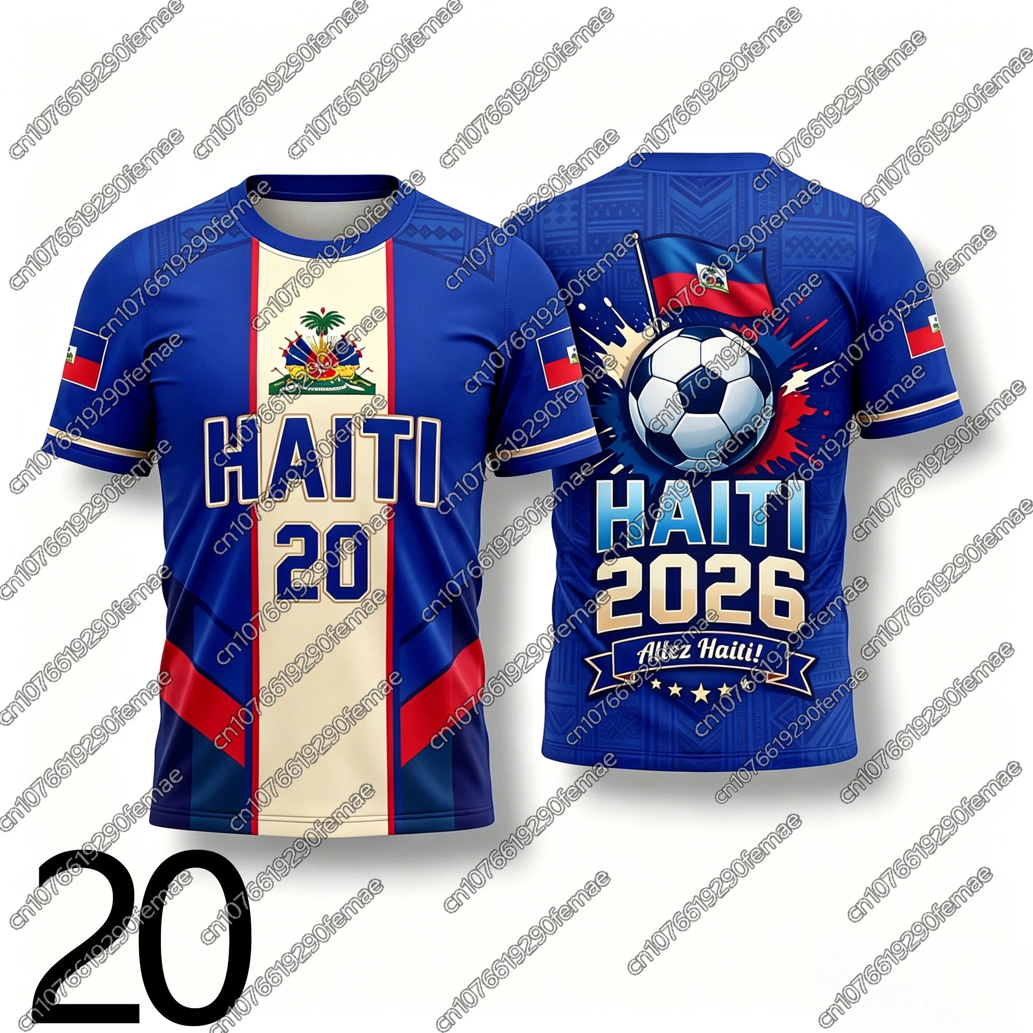 2026 Haiti Fans Sports T-Shirt Football Jersey Design Men Women Kids Hiking Top Daily Running Quick Dry Shirt Number Print