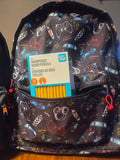 Sac a dos pour enfant avec motif jeux videos, un paquet de crayons en bois tailles de 24