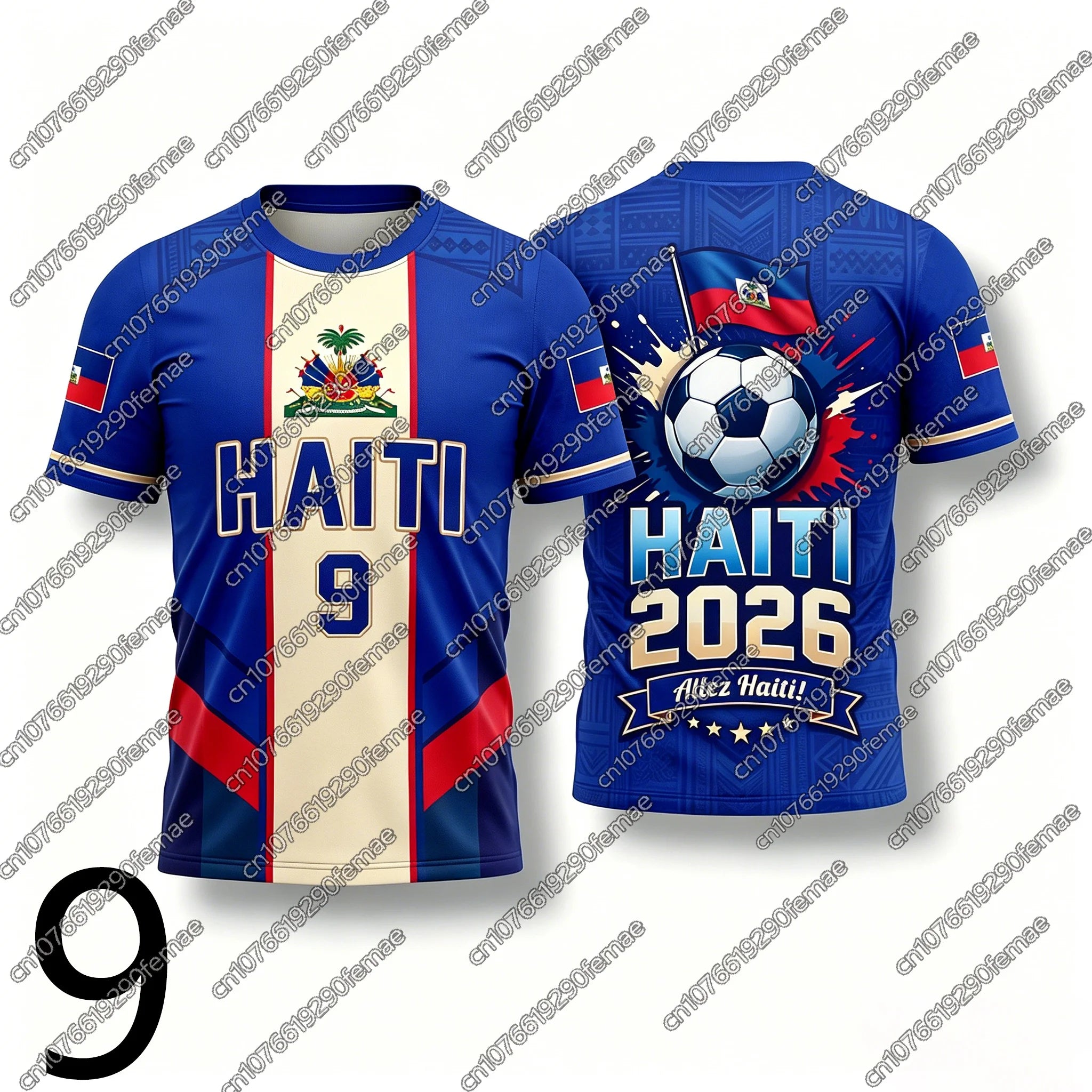 2026 Haiti Fans Sports T-Shirt Football Jersey Design Men Women Kids Hiking Top Daily Running Quick Dry Shirt Number Print