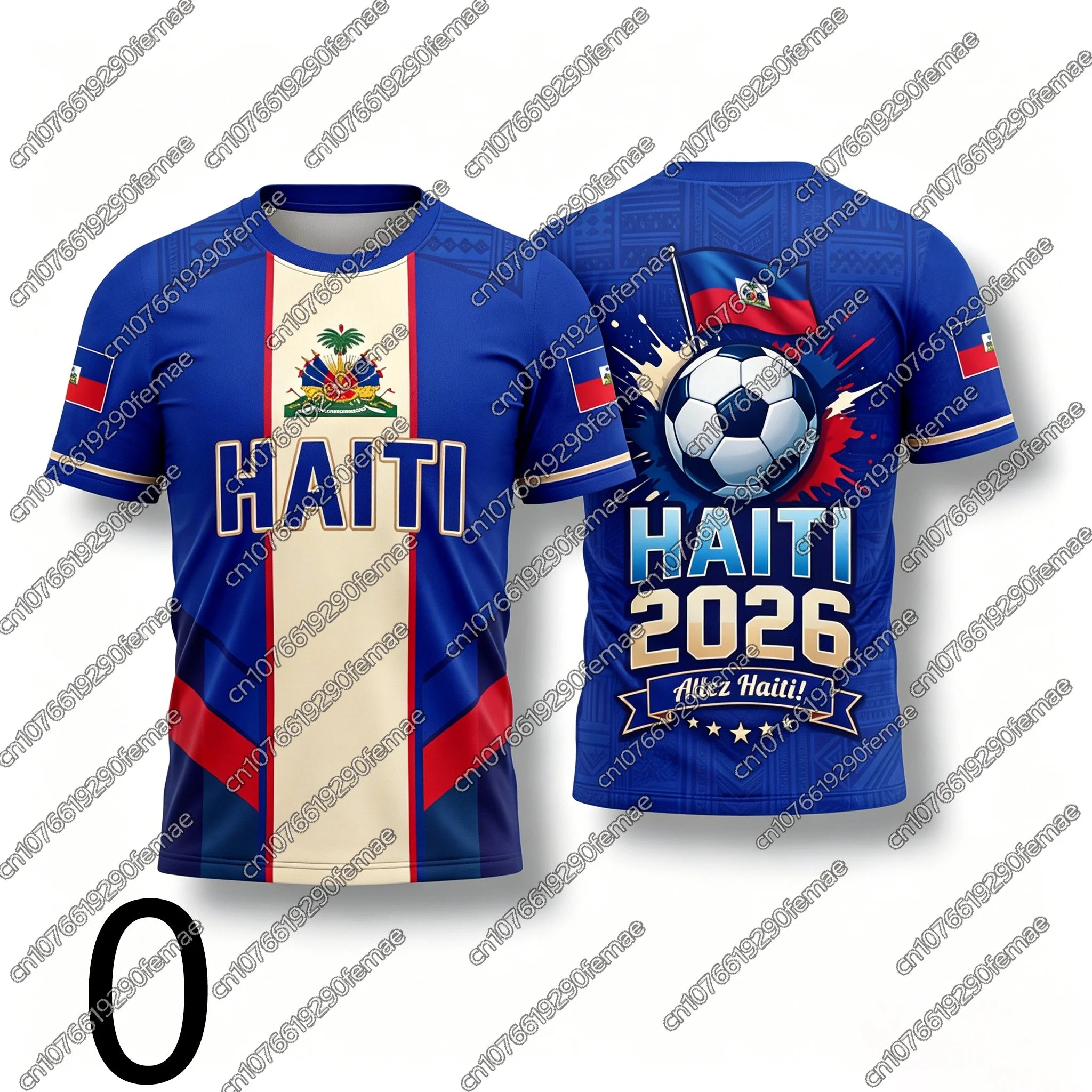 2026 Haiti Fans Sports T-Shirt Football Jersey Design Men Women Kids Hiking Top Daily Running Quick Dry Shirt Number Print