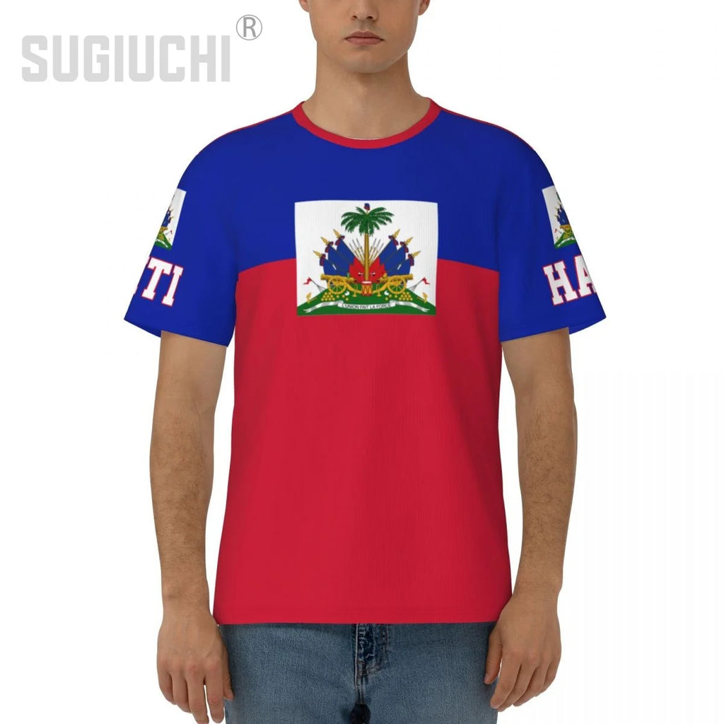 Unisex Nation T-shirt Haiti Flag Haitian T-shirts For Men Women Soccer Football Fans Gifts Custom clothes tee