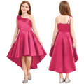 Kids Girls One Shoulder Party Dress Princess Wedding Birthday Party Formal Gown Pageant Banquet Graduation Ball Prom Dance Dress