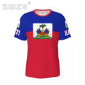Unisex Nation T-shirt Haiti Flag Haitian T-shirts For Men Women Soccer Football Fans Gifts Custom clothes tee