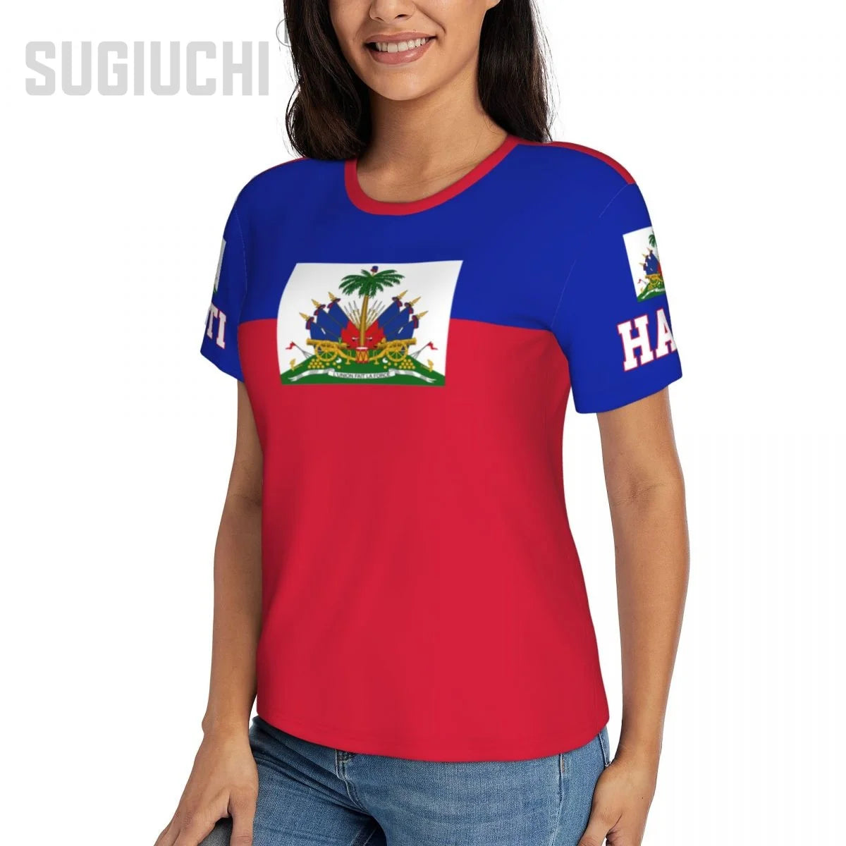 Unisex Nation T-shirt Haiti Flag Haitian T-shirts For Men Women Soccer Football Fans Gifts Custom clothes tee