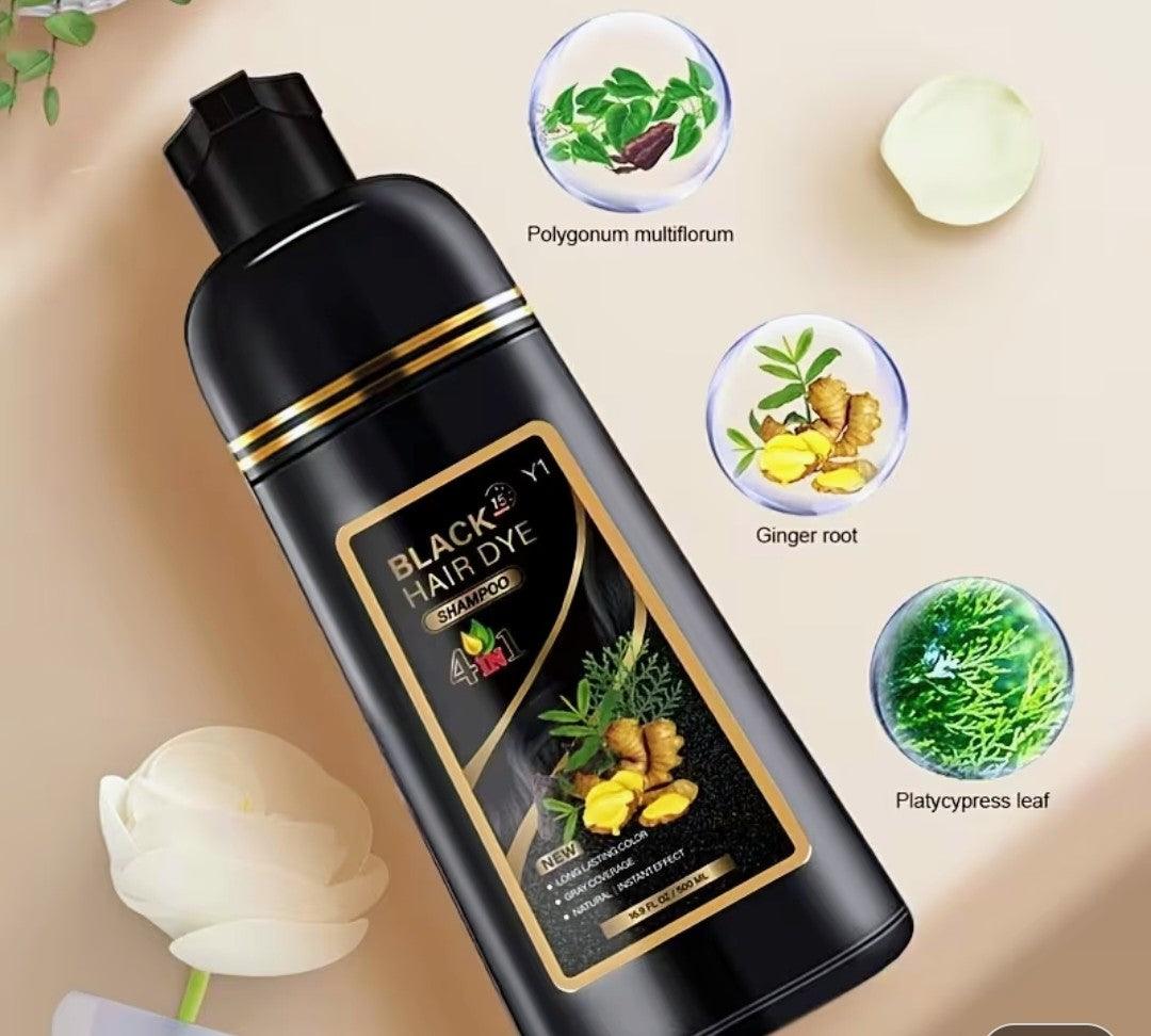 Shampoing Colorant 4 en 1 – Anti-Cheveux Gris aux Ingrédients Naturels