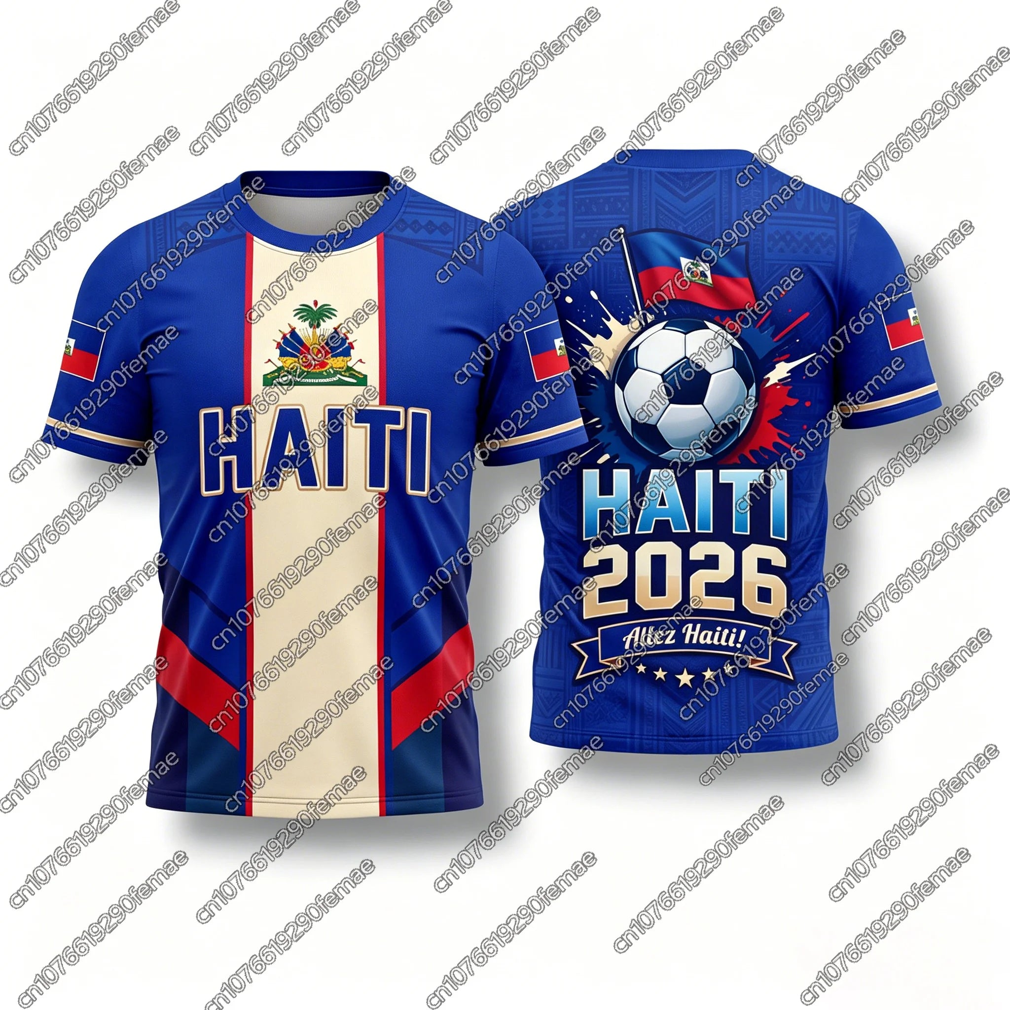 2026 Haiti Fans Sports T-Shirt Football Jersey Design Men Women Kids Hiking Top Daily Running Quick Dry Shirt Number Print