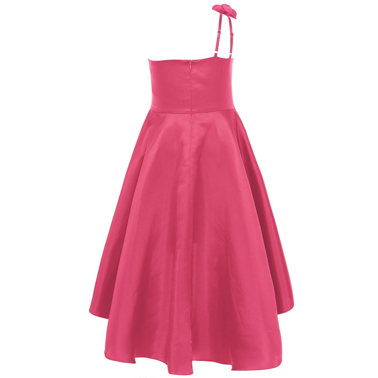 Kids Girls One Shoulder Party Dress Princess Wedding Birthday Party Formal Gown Pageant Banquet Graduation Ball Prom Dance Dress