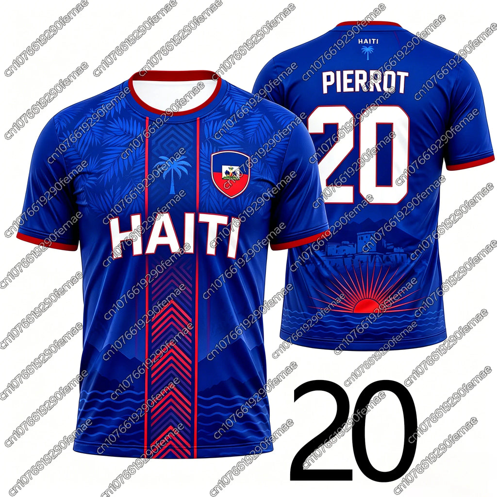 2026 Haiti Fans Sports T-Shirt Football Jersey Design Men Women Kids Hiking Top Daily Running Quick Dry Shirt Number Print