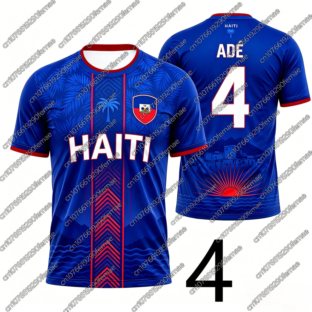 2026 Haiti Fans Sports T-Shirt Football Jersey Design Men Women Kids Hiking Top Daily Running Quick Dry Shirt Number Print